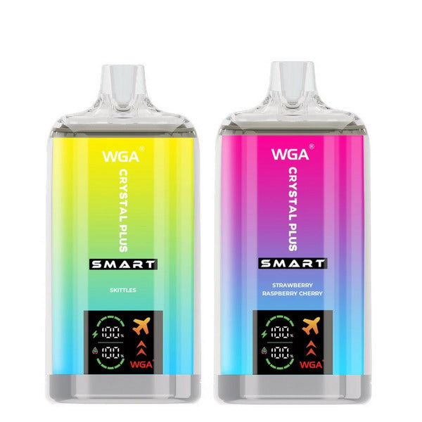 WGA Crystal Plus Smart 16000 Vape Rechargeable-650mAh Battery, 40ml E-liquid, Multiple Nicotine 13 Flavors