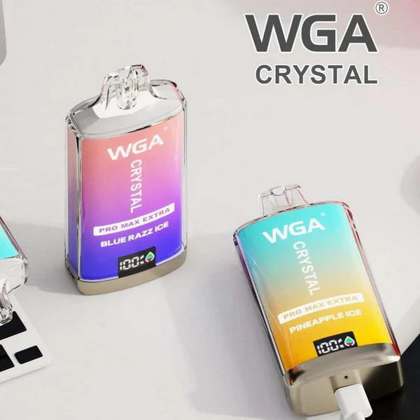 Pack of 10 WGA Crystal Pro Max Extra 15000 Puffs Disposable Vape-2ml E-liquid, Multiple Nicotine 28 Flavors