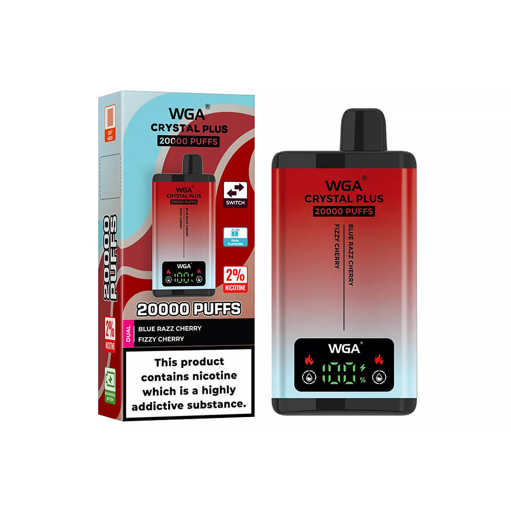 WGA Crystal plus 20000 Puffs Disposable Vape In Sales-850mAh Battery, 40ml E-liquid, Multiple Nicotine 12 Flavors