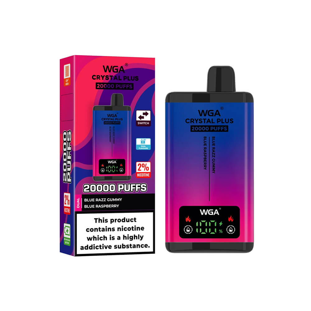WGA Crystal plus 20000 Puffs Disposable Vape In Sales-850mAh Battery, 40ml E-liquid, Multiple Nicotine 12 Flavors