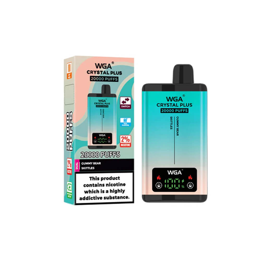 WGA Crystal plus 20000 Puffs Disposable Vape In Sales-850mAh Battery, 40ml E-liquid, Multiple Nicotine 12 Flavors