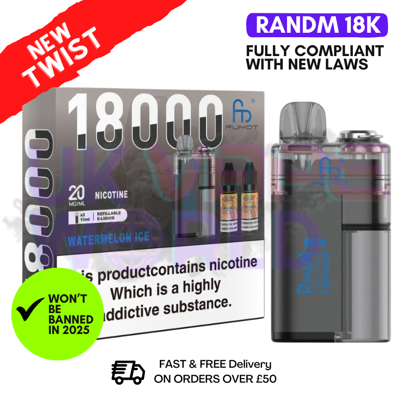 Watermelon ICE RandM Tornado 18K 18000 Puff Vape Kit