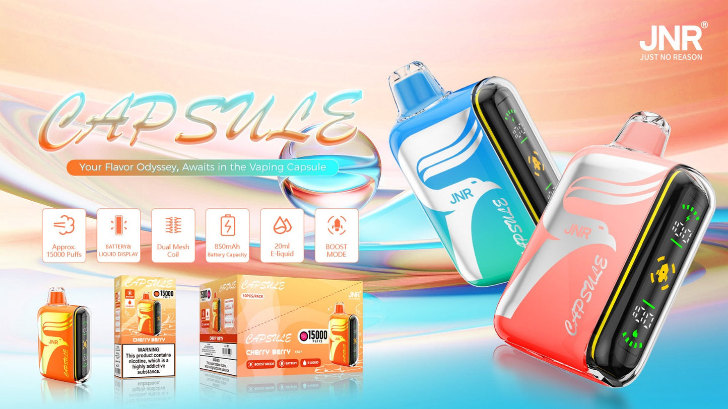 JNR Digital Box Capsule 15000 (Box of 10)850mAh 20ml 20 Flavors