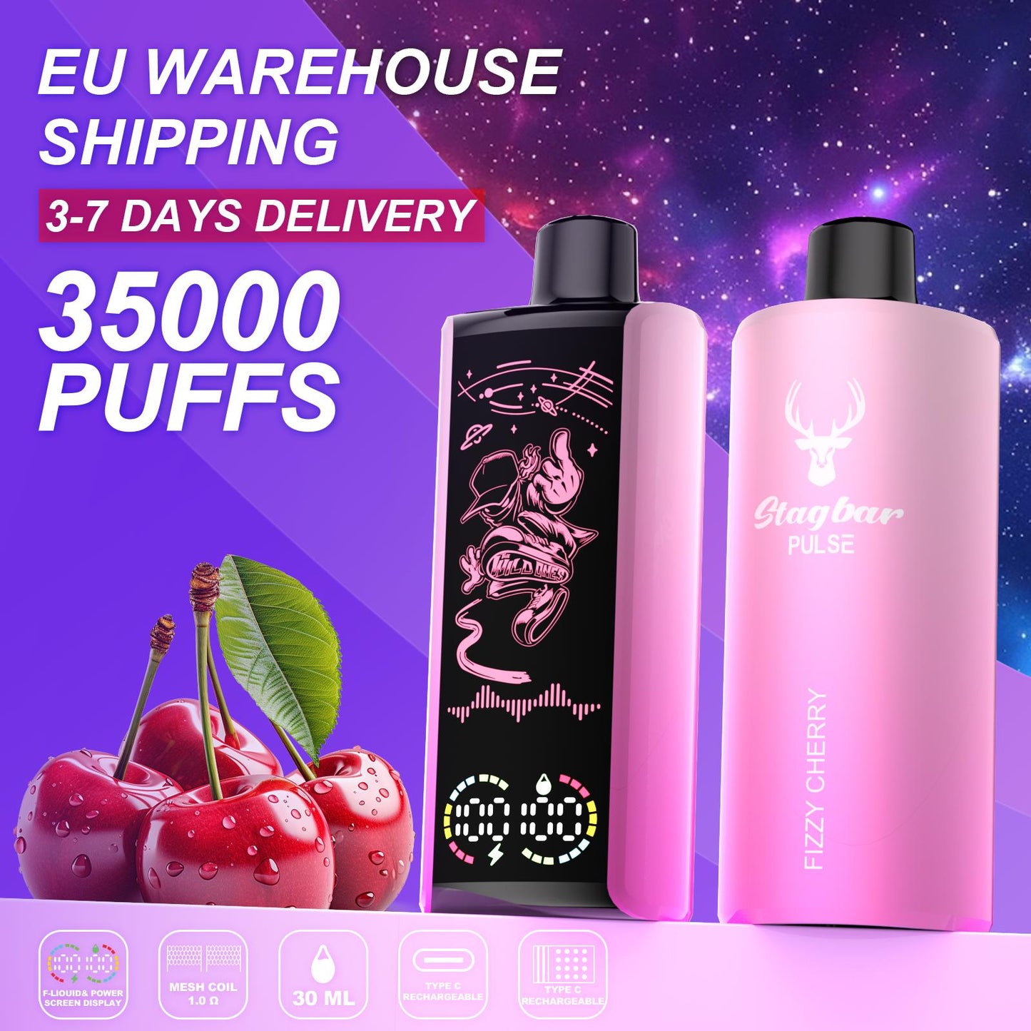 EU Warehouse Stagbar Pulse 35000 Puffs Disposable Vape Wholesale