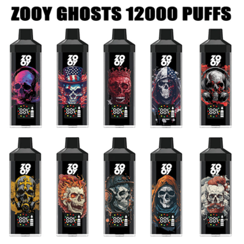 Hifancy Disposable Vaper Zooy Ghost 12000 Crystal Hookah 23ml E-Liquid Vape Pen Prefilled Puff Bar Wholesale Electronic Cigarette 16K Puffs