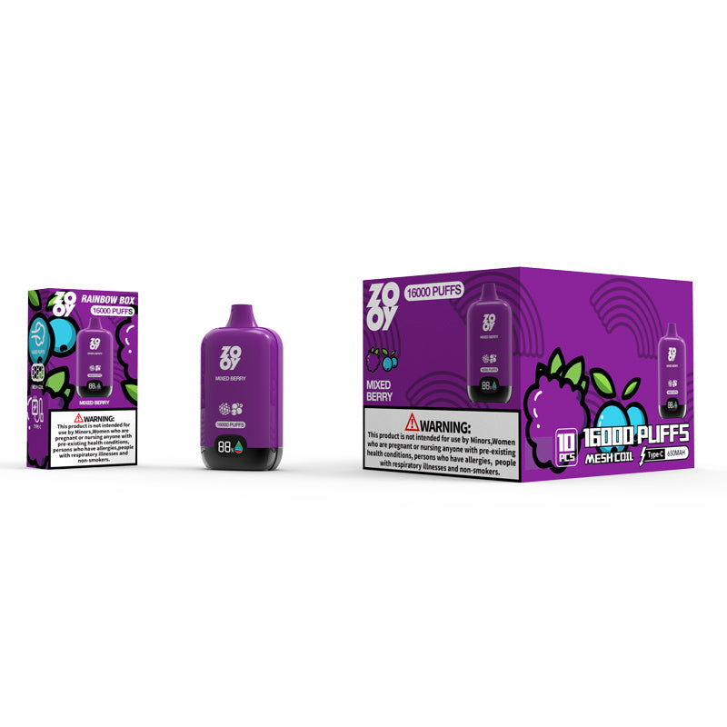Zooy Rainbow Box 16000 Puff Disposable Rechargeable Electronic Cigarette vape – Zooy 16k puff