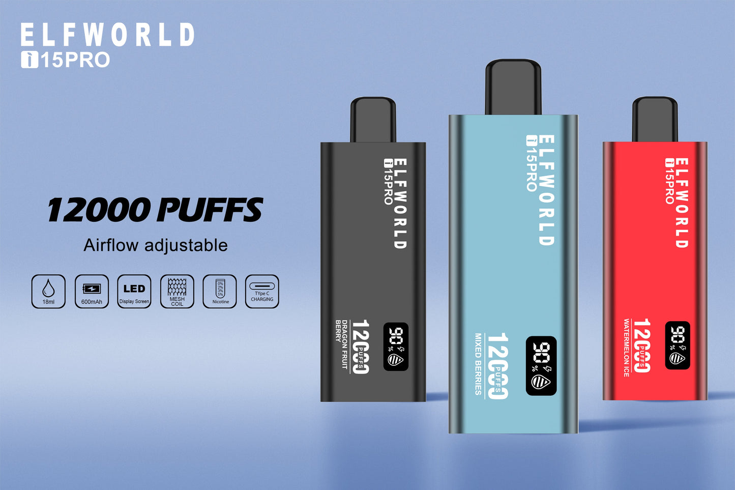 ELFWORLD i15 Pro 12000 Puffs Disposable Vape Wholesale