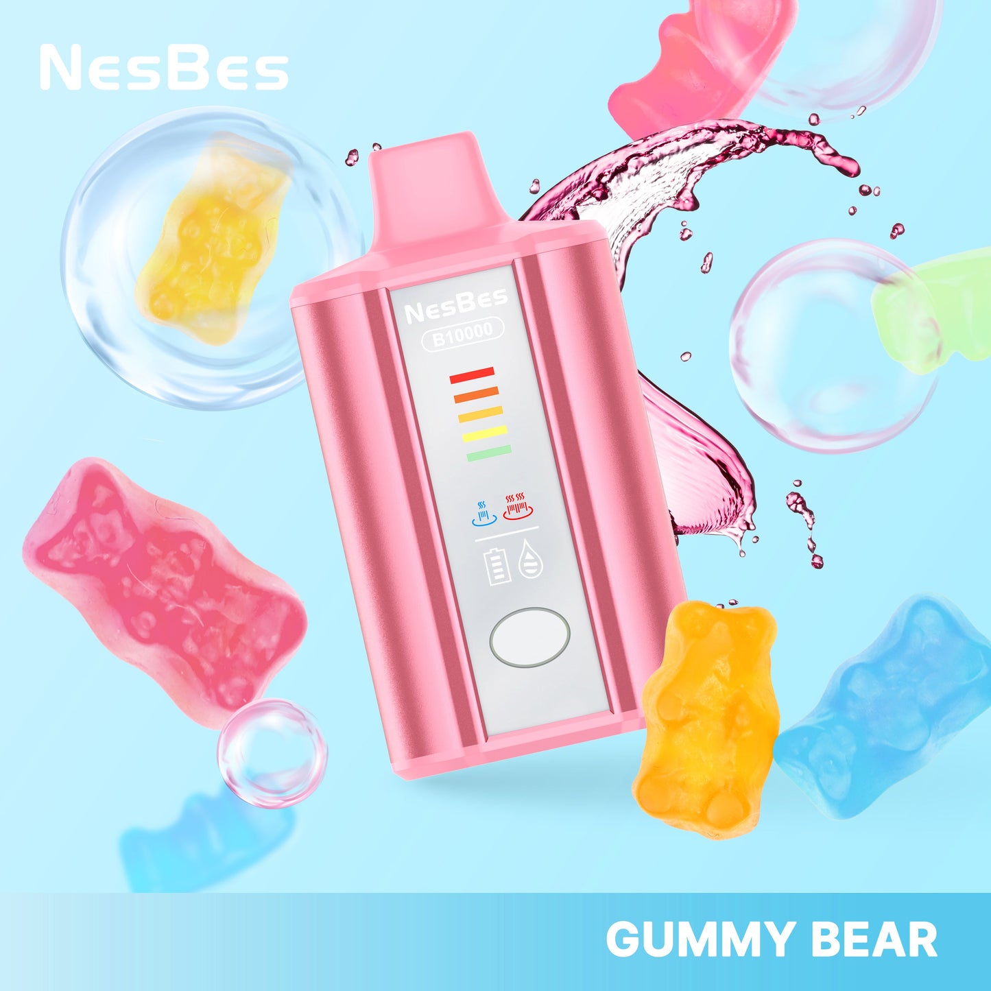 NESBES B10000 Puffs Disposable Vape Wholesale-700mAh battery, 17ml-E-liquid, Multiple Nicotine 8 Flavors
