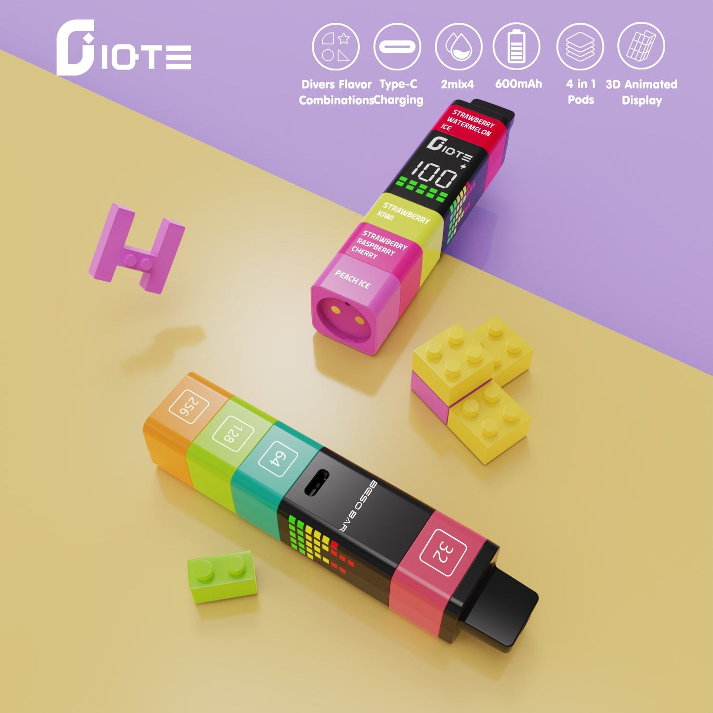 IQTE Maha 2400 Puffs Disposable Vape Wholesale-600mAh battery, 6ml E-liquid. Multiple Nicotine 4 Flavors