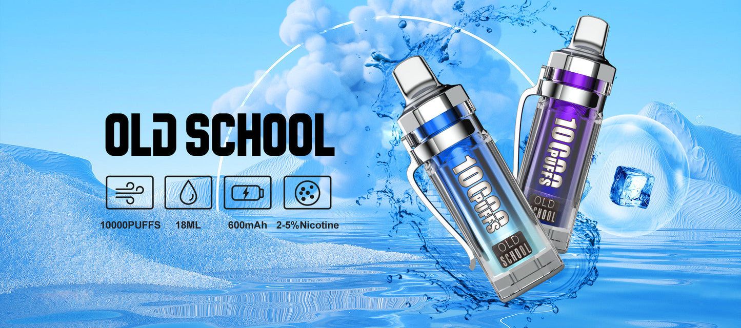 OLD School KP10000 Puffs Disposable Vape Wholesale-650mAh battery, 18ml E-liquid, Multiple Nicotine 14 Flavors