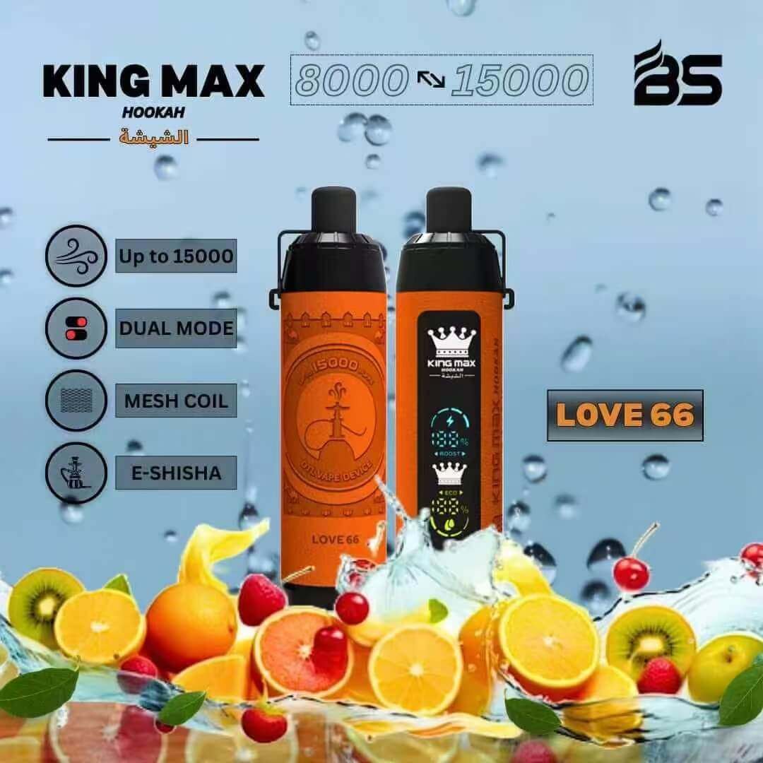 BREZE STIIK BS Kingmax Hookah 15000 Vape – Luxurious Design. Dual Modes. 15.000 Puffs. Adjustable Airflow. and Mesh Coil!