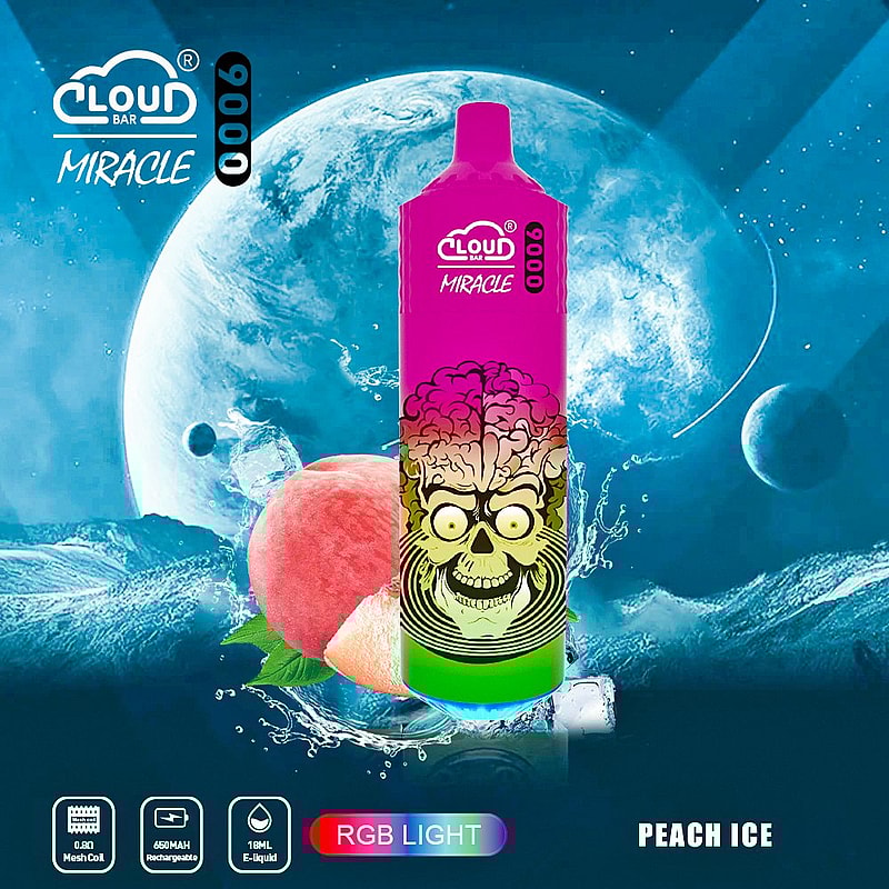 Cloud Bar Miracle 9000 Puffs 2% 3% 5% Nicotine Rechargeable Disposable vape
