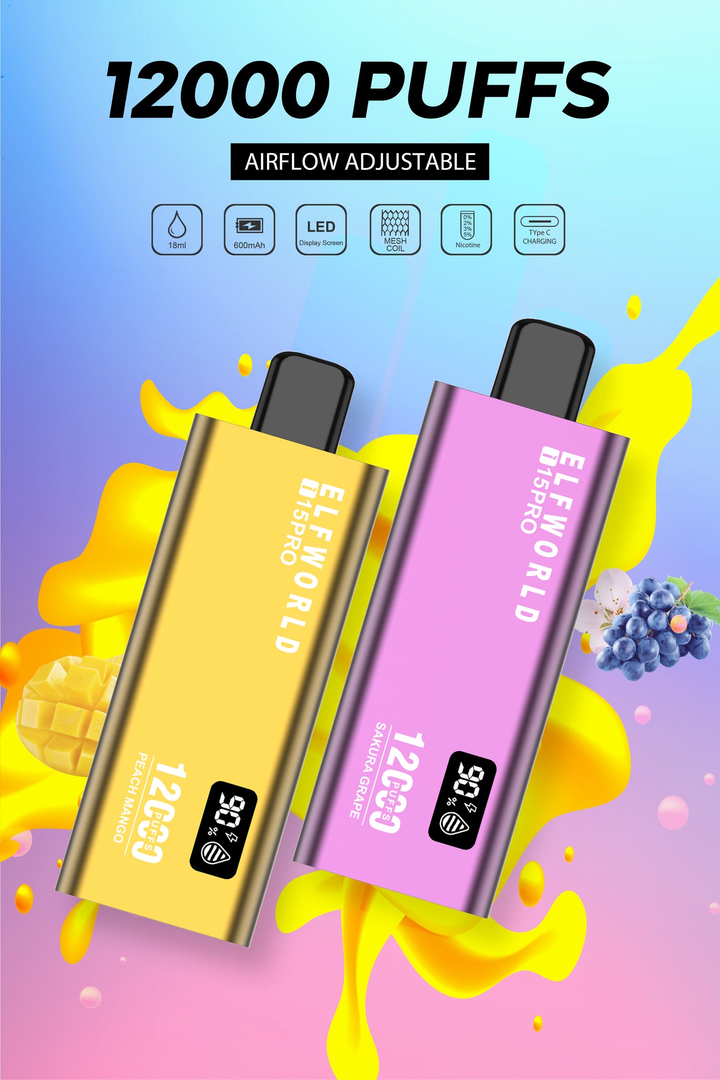 ELFWORLD i15 Pro 12000 Puffs Disposable Vape Wholesale