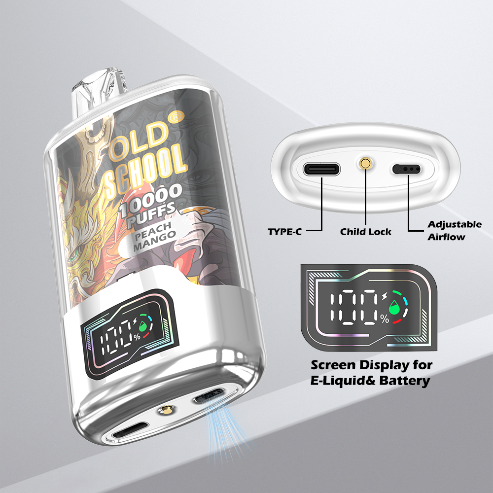 OLD School TN10000 Puffs Disposable Vape Wholesale-650mAh battery, 20ml E-liquid, Multiple Nicotine 10 Flavors