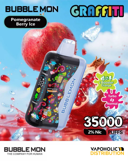 BUBBLEMON GRAFFITI 35000 PUFFS 2% Nicotine 28ML 🍓🍈12 FRUIT FLAVOR 🥝🍉
