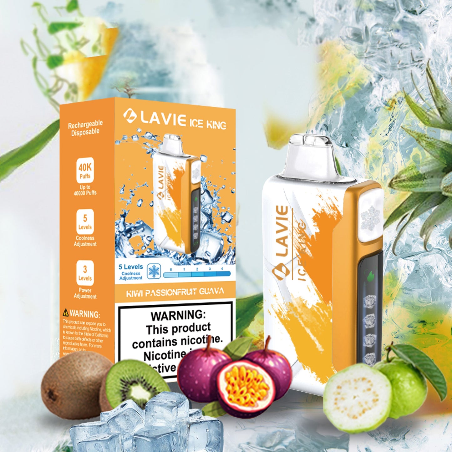 LAVIE ICE KING 50000 Puffs 5-Level Coolness and Power Adjustment Disposable Vape Wholesale