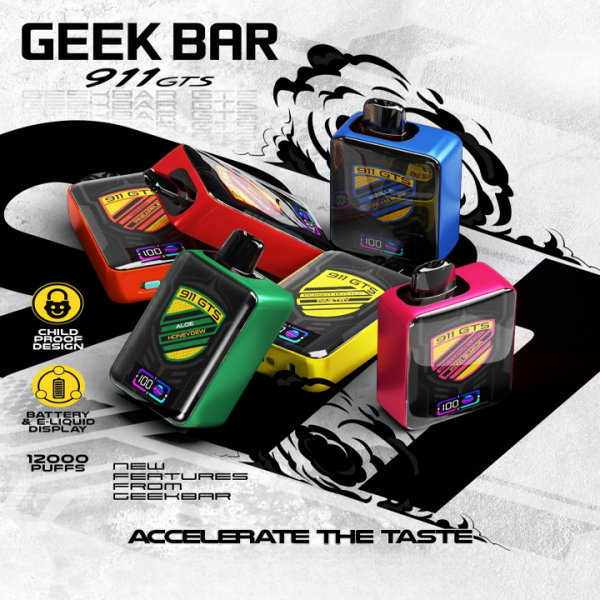 Geek Bar GTS911 12000 Puffs Disposable Vape Wholesale-550mAh Battery, 18ml E-liquid, Multiple Nicotine 10 Flavors