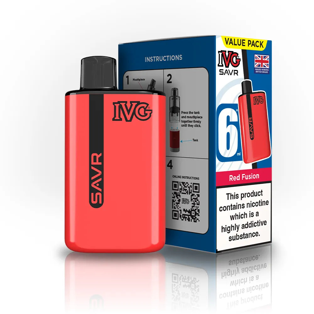 IVG SAVR Starter Vape Kit-650mAh battery, 6ml E-liquid, Multiple Nicotine 30 Flavors