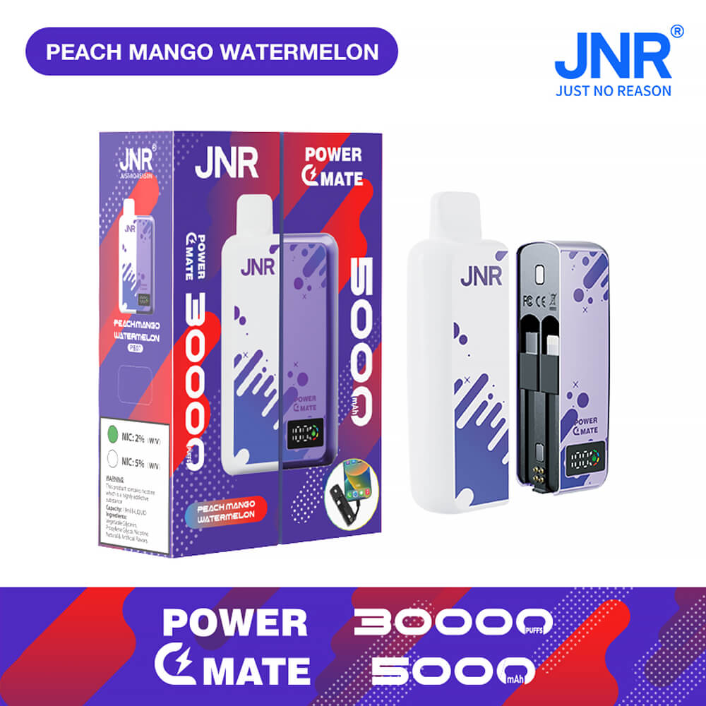 JNR PowerMate 30000 Puffs Disposable Vape In Sales-5500mAh Battery, 19ml E-liquid, Multiple Nicotine 10 Flavors