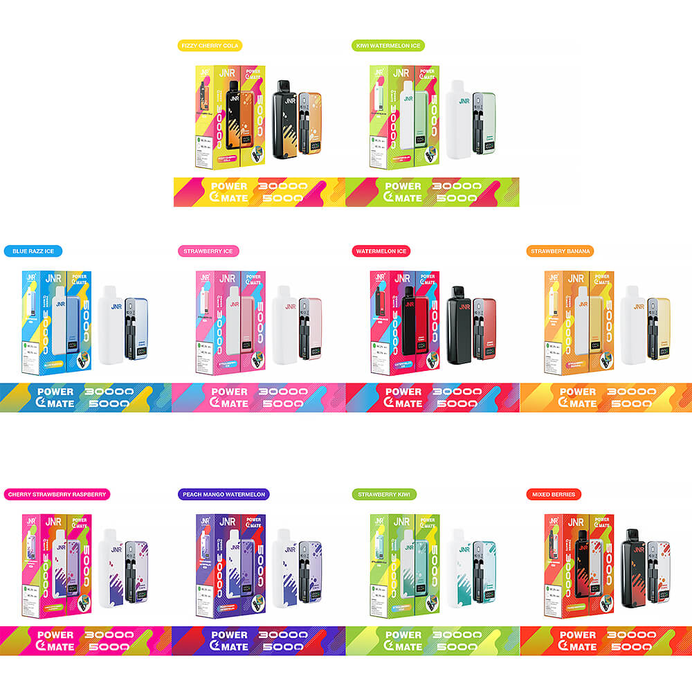 JNR PowerMate 30000 Puffs Disposable Vape In Sales-5500mAh Battery, 19ml E-liquid, Multiple Nicotine 10 Flavors
