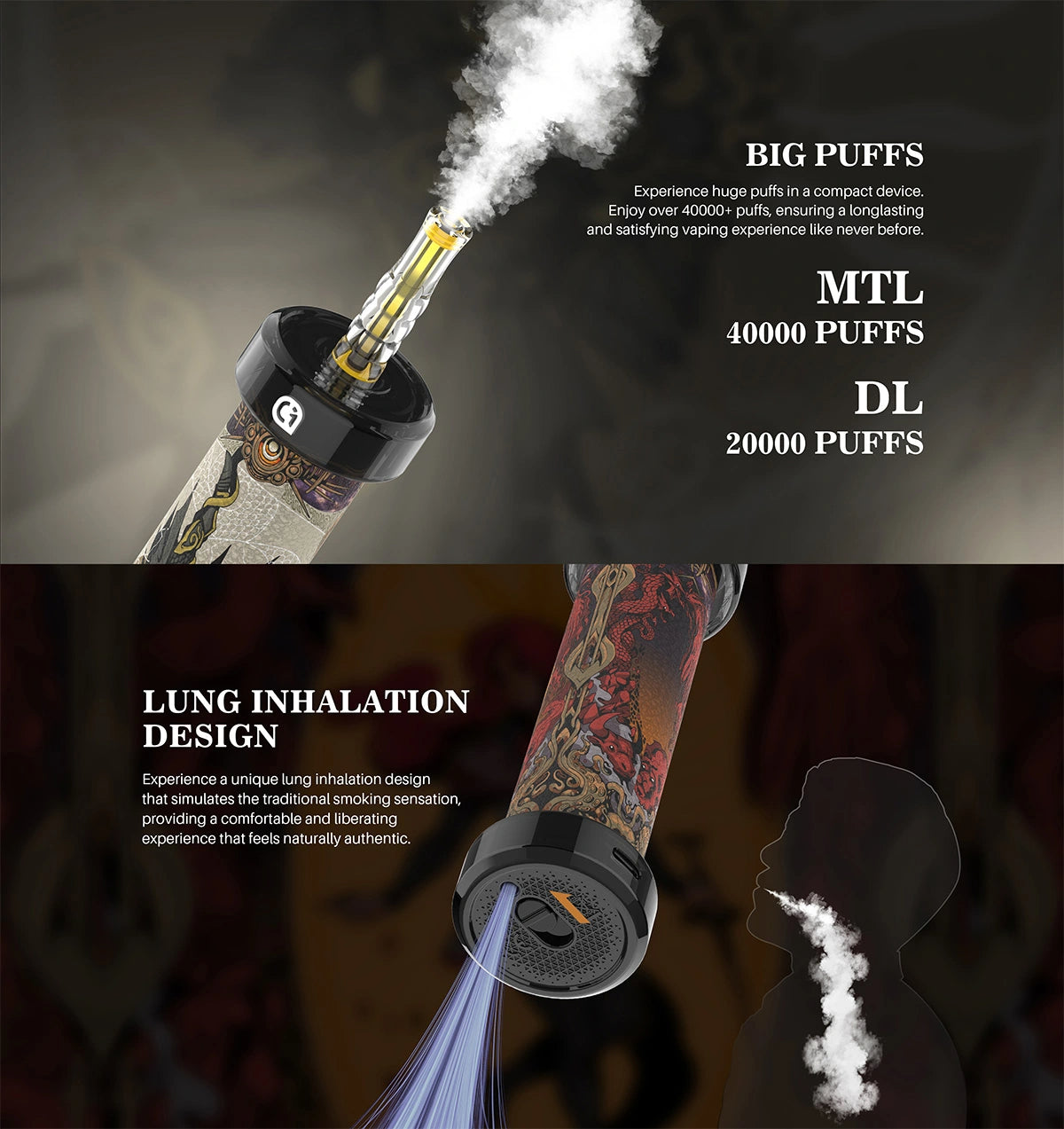 Arymi Hookalit 40000 Puffs Disposable Vape 40ml 1300mAh 20 Flavors.