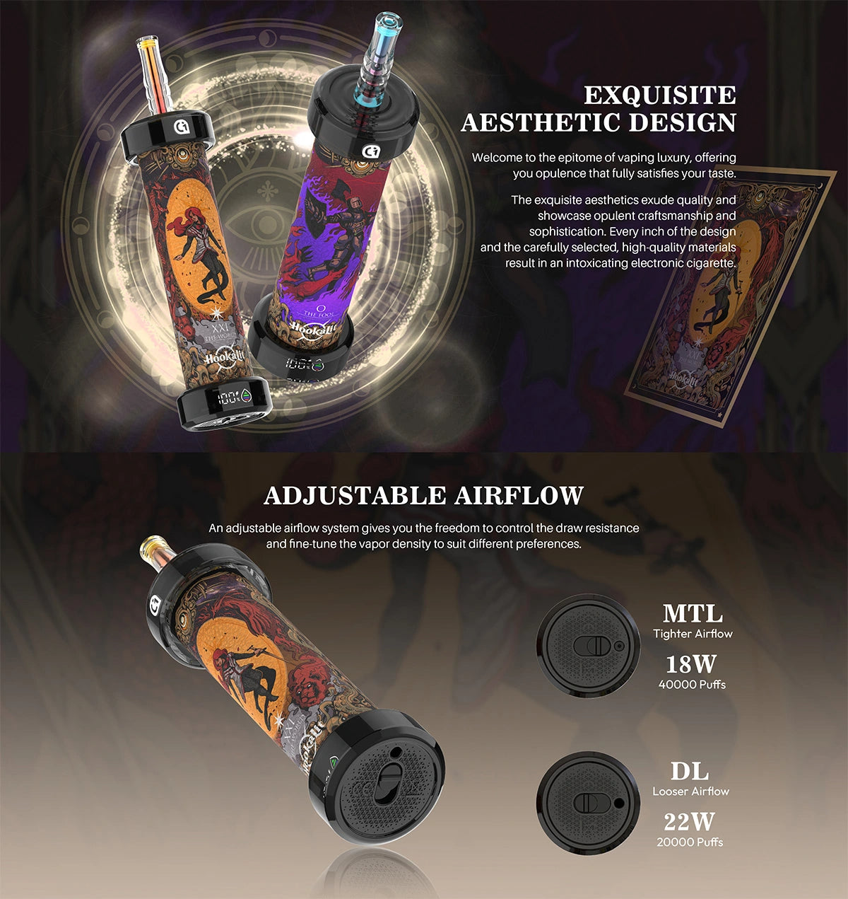 Arymi Hookalit 40000 Puffs Disposable Vape 40ml 1300mAh 20 Flavors.