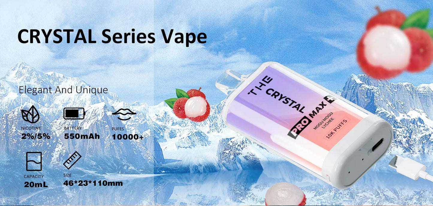 WGA Crystal Pro Max Plus 10000 Puffs Disposable Vape 25ml 550mAh 10 Flavors