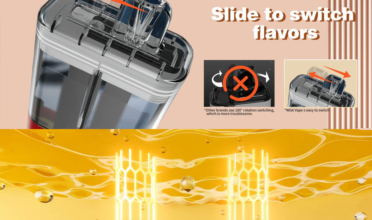 WGA 30000 Puffs Dual Flavors Disposable Vape 20ml+2ml 650mAh 15 flavors