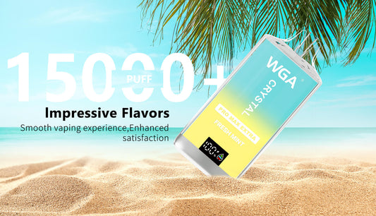 WGA Crystal Pro Max Extra 15000  Puffs Disposable Vape-650mAh Battery, 25ml E-liquid, Multiple Nicotine 15 Flavors