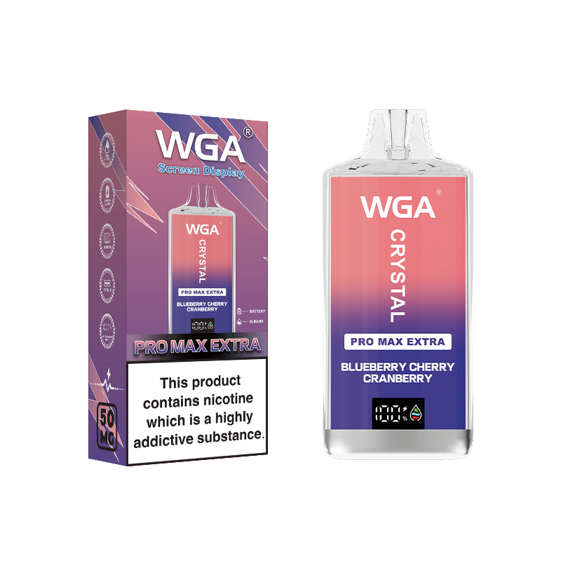 WGA Crystal Pro Max Extra 15000 Puffs Disposable Vape-650mAh Battery, 25ml E-liquid, Multiple Nicotine 15 Flavors