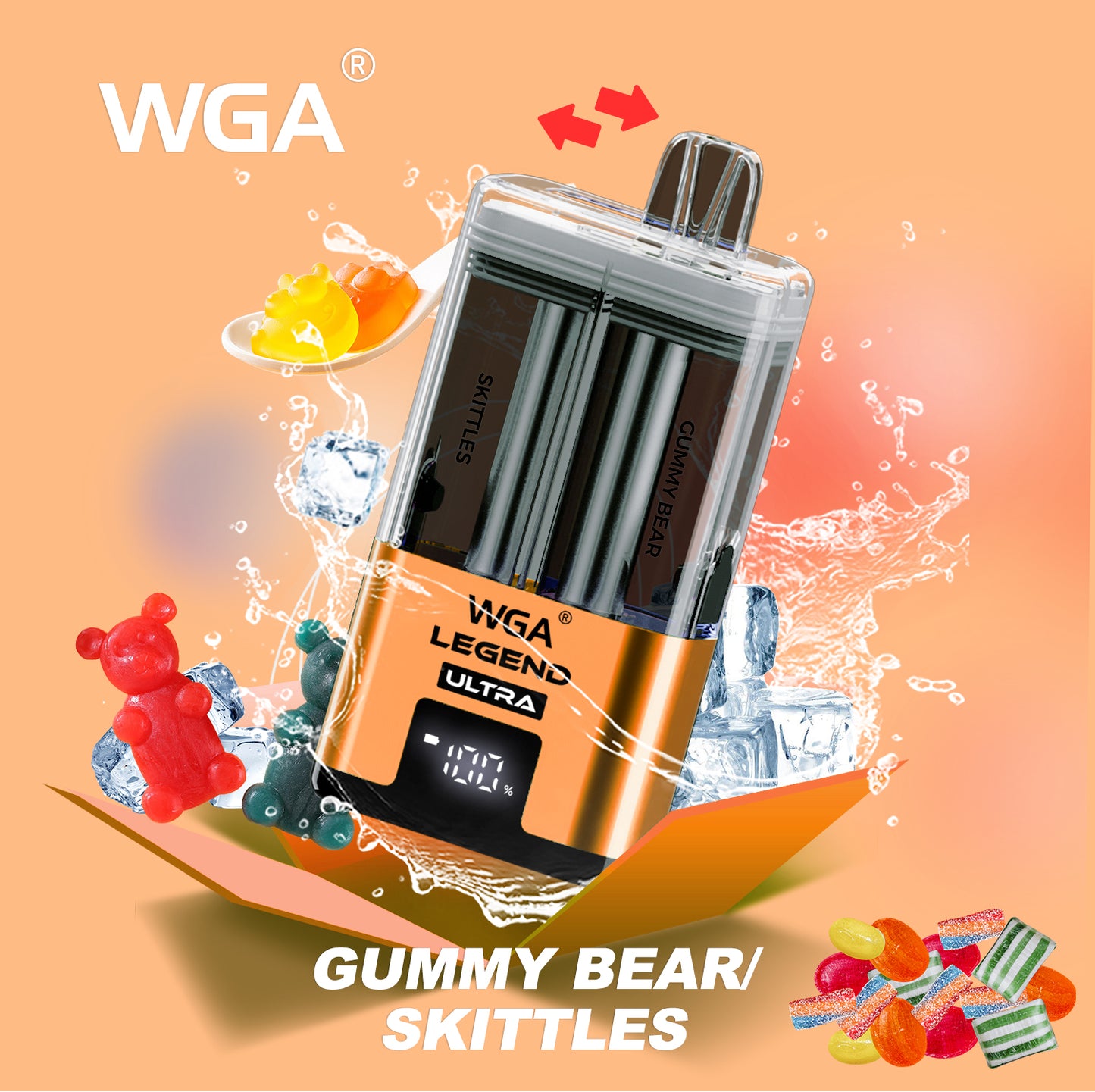 WGA 30000 Puffs Dual Flavors Disposable Vape 20ml+2ml 650mAh 15 flavors