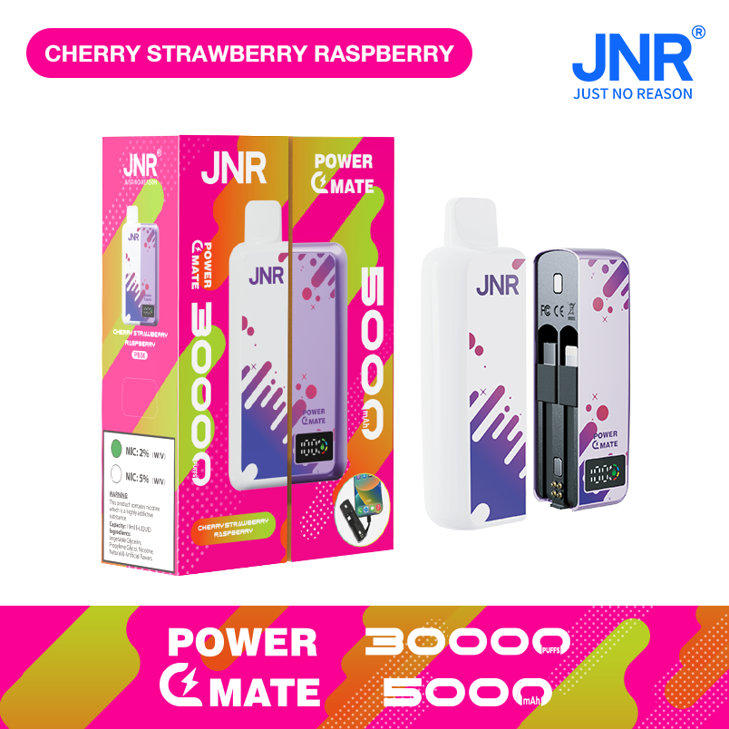 JNR Power Mate 30000 Puffs Smart Screen Disposable Vape & Power Bank – Dual Functionality Redefined-5000mAh Battery, 19ml E-liquid, Multiple Nicotine 10 Flavors