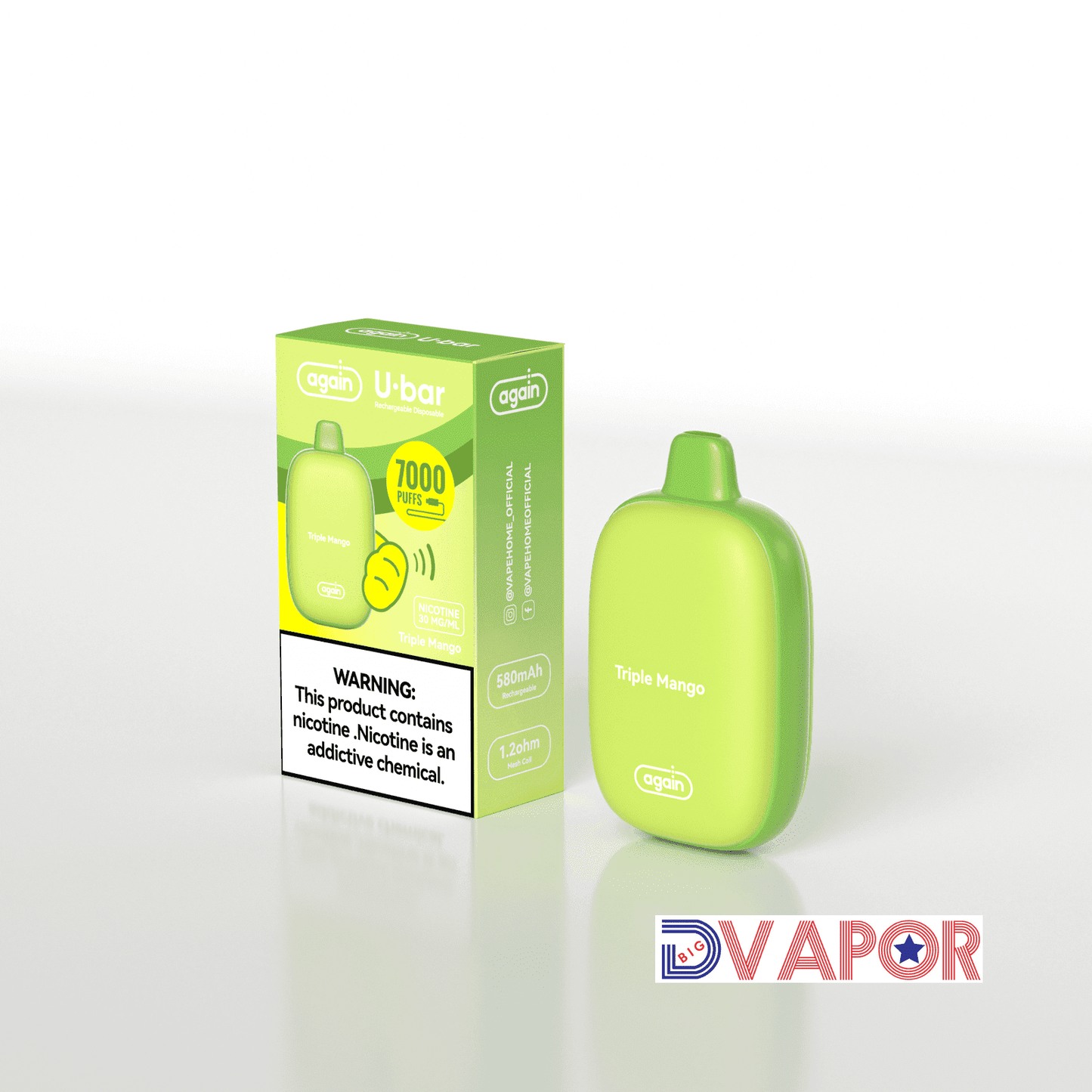 Again U-Bar 7000 Puff Rechargeable Disposable | 14ml | 3% Strength