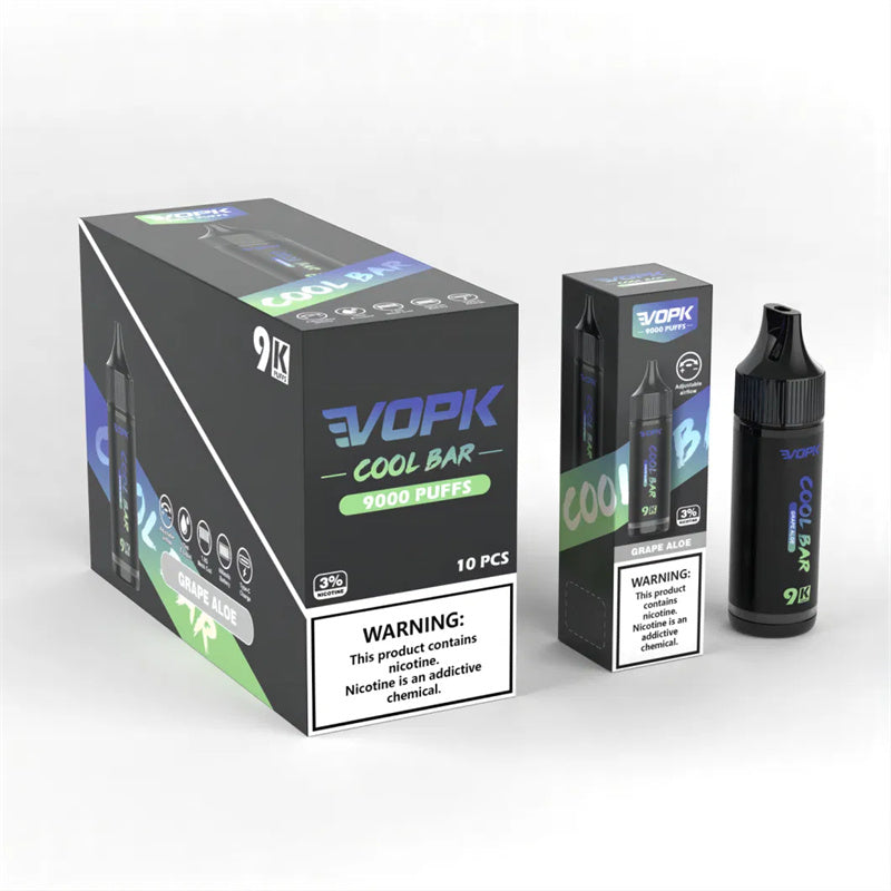 Original Vopk Cool Bar 9k Puffs 9000 Puff Disposable Electronic Cigarette Vaporizer Mod Vaper Vape