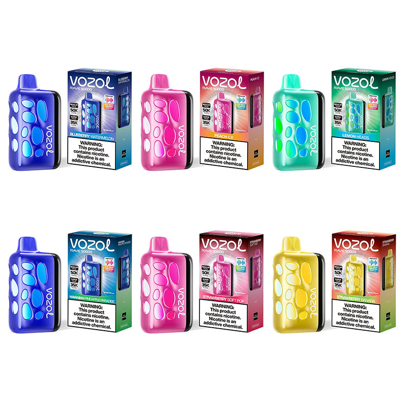 VOZOL Rave 50,000 puffs Disposable Vape Kit 5% Nicotine 1000mAh Battery 7 Flavors