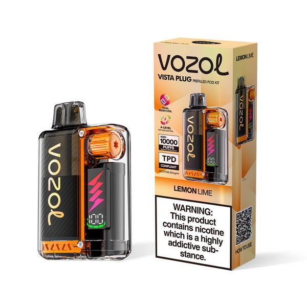 Vozol Vista Plug 10K Vape Kit-650mAh Battery, 12ml E-liquid, Multiple Nicotine 18 Flavors
