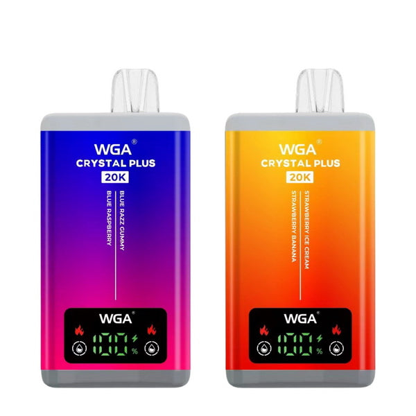 WGA Crystal Plus 20000 Vape 2-in-1 Rechargeable-650mAh Battery, Multiple Nicotine 13 Flavors