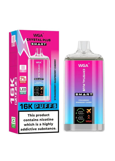 WGA Crystal Plus Smart 16000 Vape Rechargeable-650mAh Battery, 40ml E-liquid, Multiple Nicotine 13 Flavors