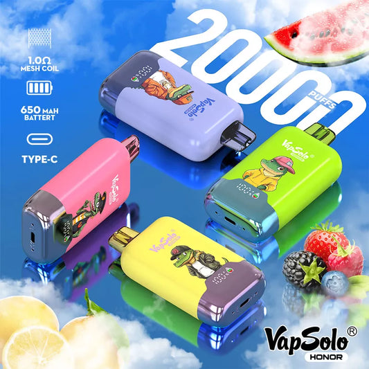 Vapsolo Honor 20000 Puffs 20k 15 Flavors Airflow Adjustable Vape