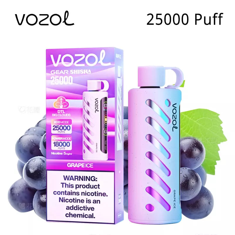 Vozol Gear Shisha 25000 Puffs Disposable Vape 25k Puff 25ml E-liquid 1000mAh  Battery 30 flavors Wholesale Price
