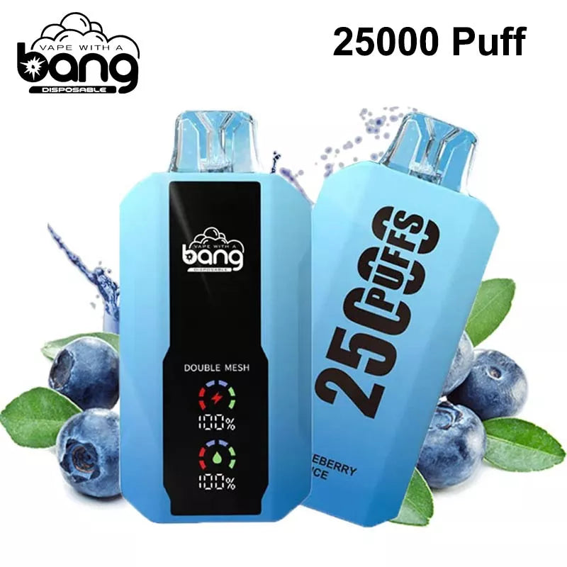 Bang 25000 Puffs LCD Screen Vape Dual Bang 25000 Puffs Vape 25K Disposable Vape Pen E Cigarette Prefilled 30ml 650mAh  Battery Disposable Vape 12 Flavors