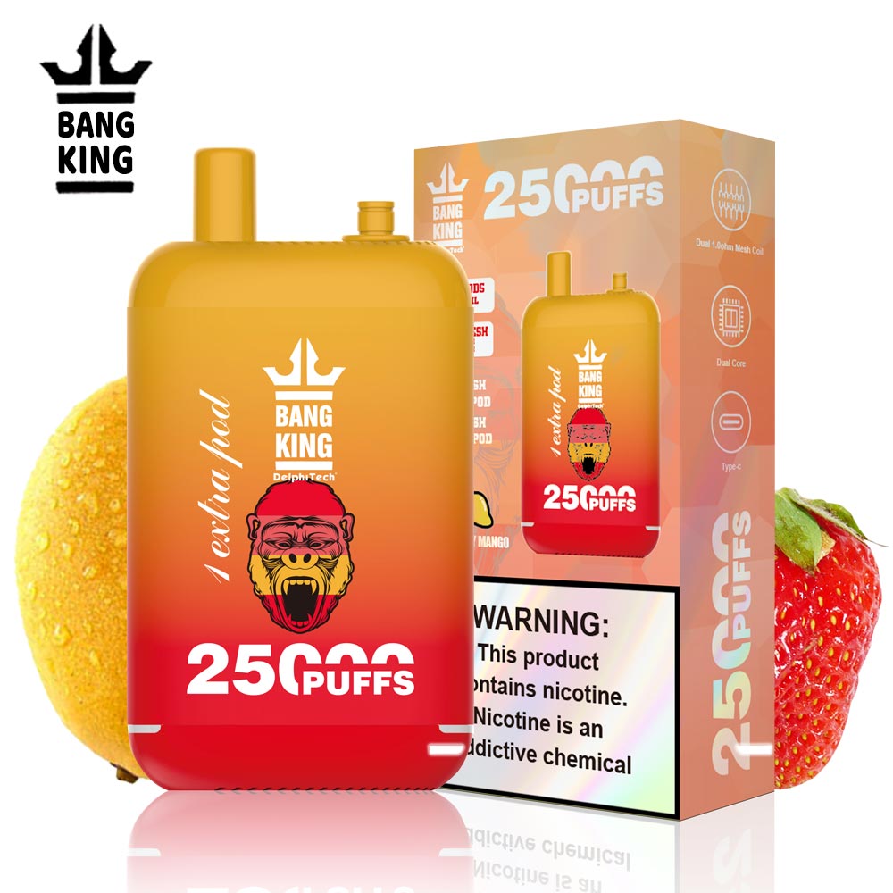 Bang King 25000 Puffs - 46mL Dual Tank (0%-5% Nicotine) 650mAh Battery 12 Flavors