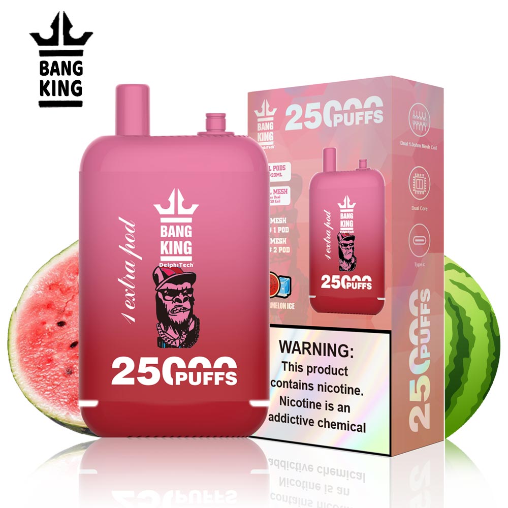 Bang King 25000 Puffs - 46mL Dual Tank (0%-5% Nicotine) 650mAh Battery 12 Flavors