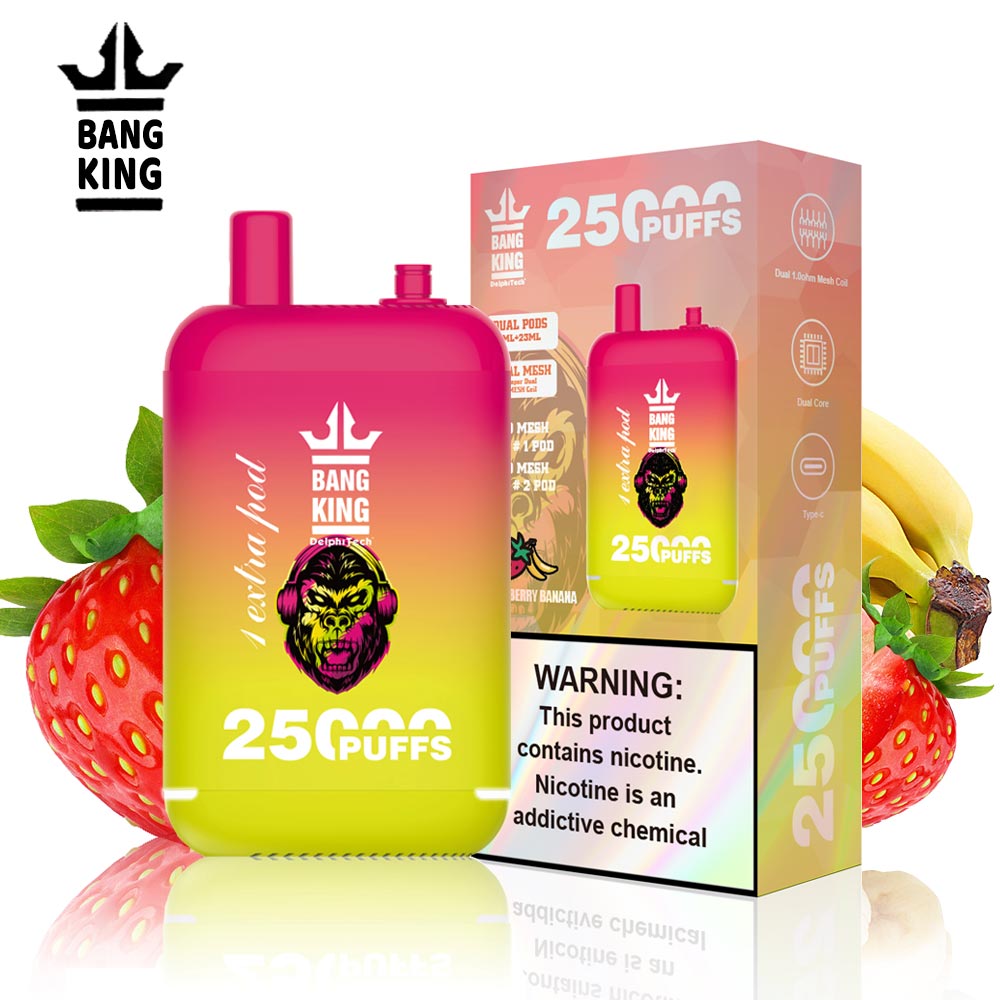 Bang King 25000 Puffs - 46mL Dual Tank (0%-5% Nicotine) 650mAh Battery 12 Flavors