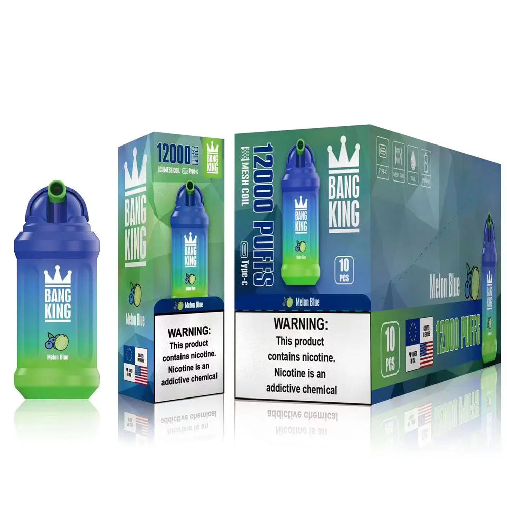 Bang King 12000 puffs disposable rechargeable vape in stock-650mAh Battery, 23ml E-liquid, Multiple Nicotine 19 Flavors