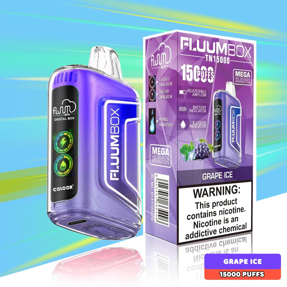 Fluum Bar Vape Box 15000 Puffs 15K Price 0% 2% 5% 12 flavors-650mAh Battery, 25ml E-liquid, Multiple Nicotine 12 Flavors
