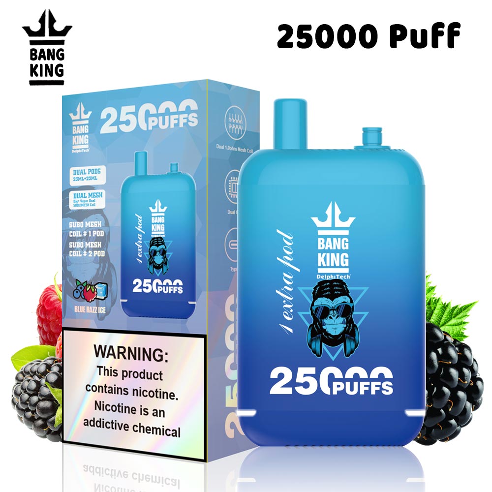 Bang King 25000 Puffs - 46mL Dual Tank (0%-5% Nicotine) 650mAh Battery 12 Flavors