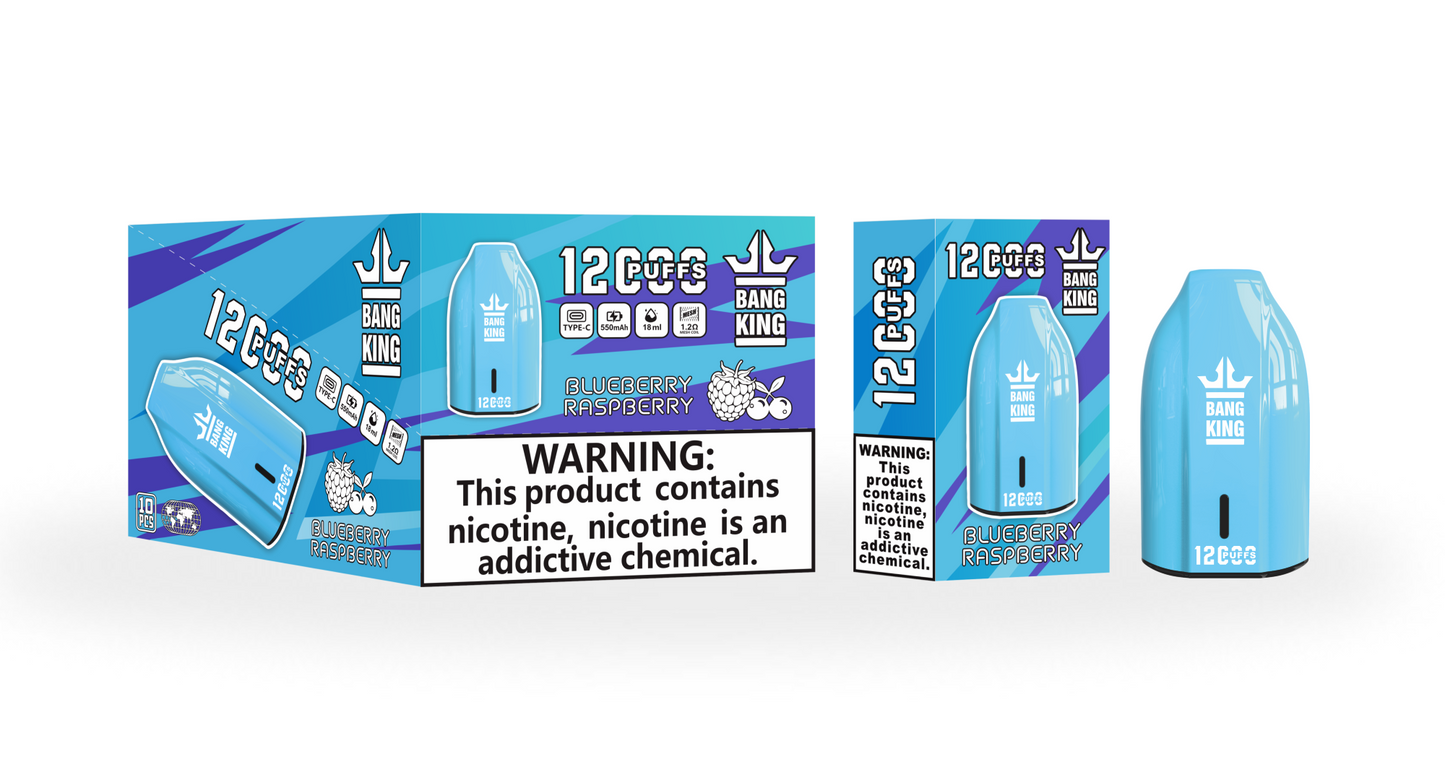 BangKing 12K Puffs Smart Full Screen Turn Ice Wholesale Disposable Vape Puff 12000k Prefilled Pod