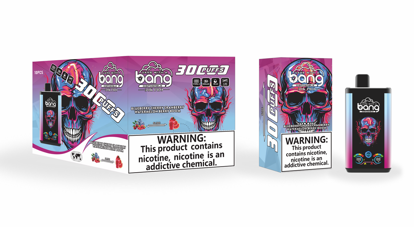 BangKing 30K Puffs Smart Full Screen Turn Ice Wholesale Disposable Vape Puff 30k Prefilled Pod