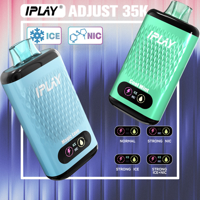 IPLAY ADJUST 35000 Puffs Disposable Vape Wholesale-1000mAh battery, 23ml E-liquid, Multiple Nicotine 10 Flavors